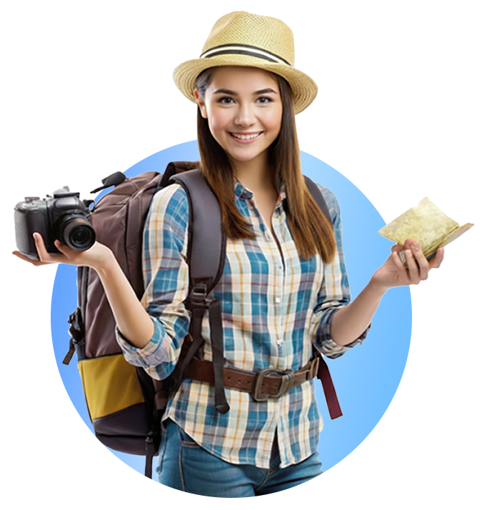 Female traveler ready for a Sri Lanka tour booking with Sthuthi Travels